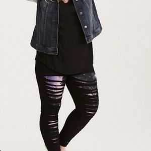 Slashed galaxy full length torrid leggings